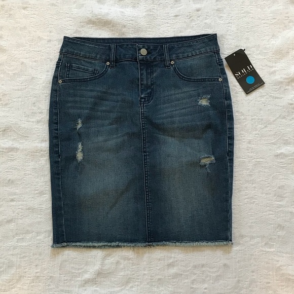 Blue Ripped Denim Jeans Skirt - Picture 2 of 5